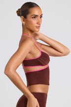 Chic Contrast Binding Cami Top in Chocolate Brown
