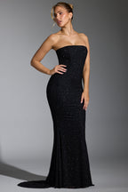 Chic Embellished Corset Gown in Black