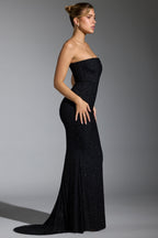 Chic Embellished Corset Gown in Black