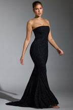 Chic Embellished Corset Gown in Black