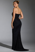 Chic Embellished Corset Gown in Black