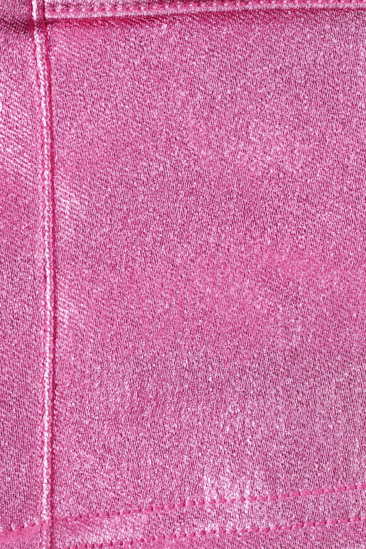 Chic Metallic Denim Mid-Rise Cargo Mini Skirt in Deep Pink