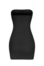 Chic Soft Sheer-Mesh Bandeau Mini Slip Dress in Black