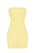 Chic Soft Sheer-Mesh Bandeau Mini Slip Dress in Yellow