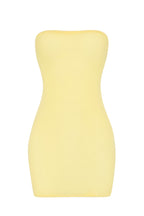 Chic Soft Sheer-Mesh Bandeau Mini Slip Dress in Yellow