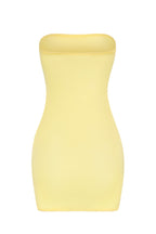 Chic Soft Sheer-Mesh Bandeau Mini Slip Dress in Yellow