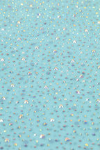 Chic Embellished Mid-Rise Hot Pant Shorts in Ice Blue