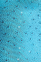 Chic Embellished Bodycon Mini Dress in Ocean Blue