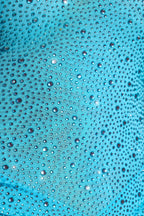 Chic Embellished One-Shoulder Mini Dress in Aqua Blue