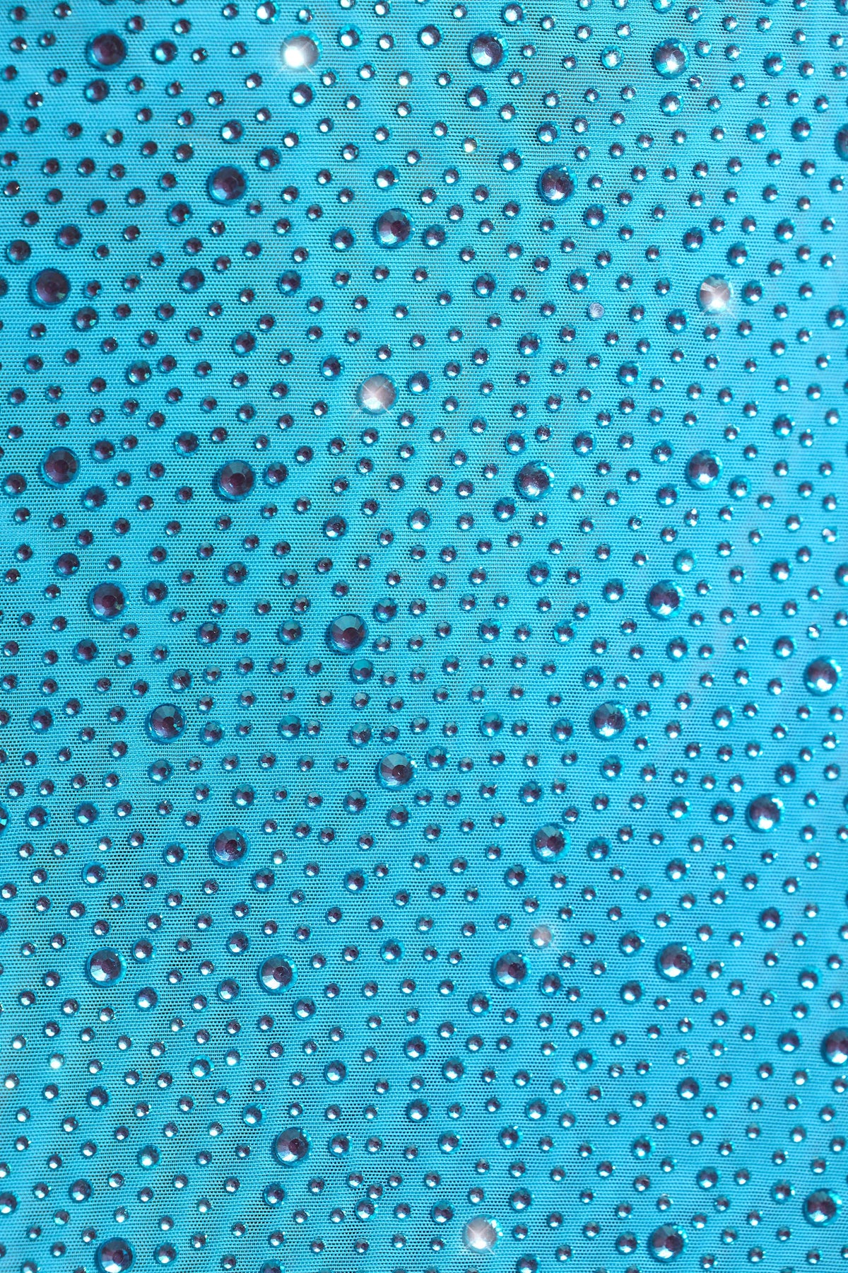 Chic Embellished Mid-Rise Micro Mini Skirt in Aqua Blue
