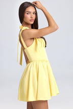 Chic Draped Corset Mini Dress in Daffodil