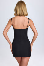 Chic Sweetheart-Neck Micro Mini Dress in Black