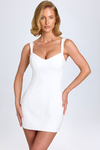 Chic Sweetheart-Neck Micro Mini Dress in White