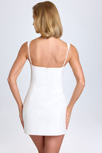 Chic Sweetheart-Neck Micro Mini Dress in White