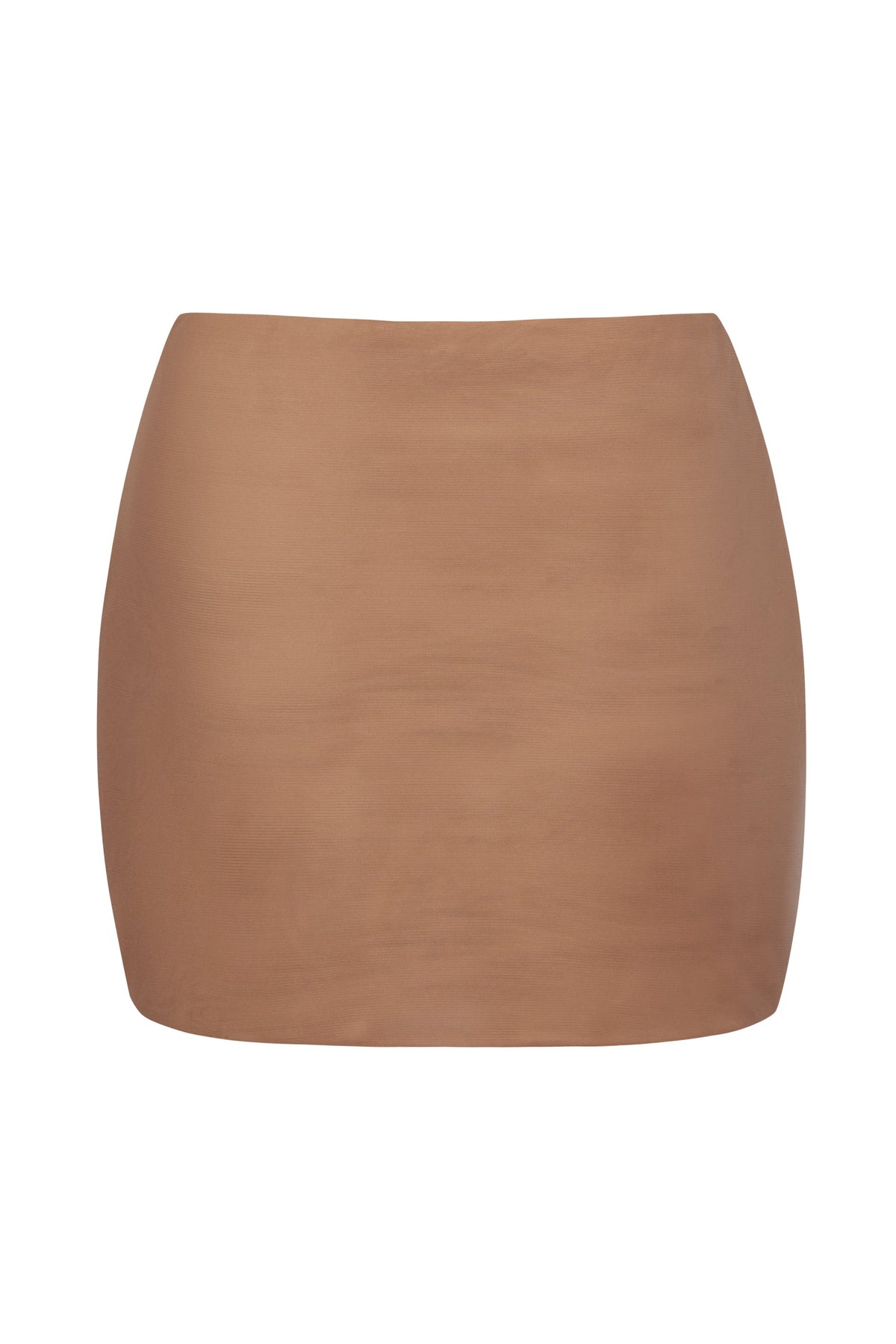 Chic Soft Mesh Low-Rise Micro Mini Slip Skirt in Honey