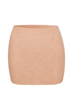 Chic Soft Mesh Low-Rise Micro Mini Slip Skirt in Warm Peach