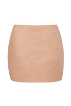 Chic Soft Mesh Low-Rise Micro Mini Slip Skirt in Warm Peach