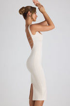 Chic Modal Lace-Trim Midaxi Dress in Ivory