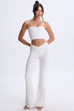 Chic Modal Twist-Front Bandeau Top in White