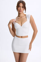 Chic Modal Mid-Rise Micro Mini Skirt in White