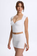 Chic Modal Mid-Rise Micro Mini Skirt in White