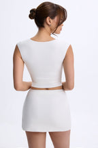 Chic Modal Mid-Rise Micro Mini Skirt in White