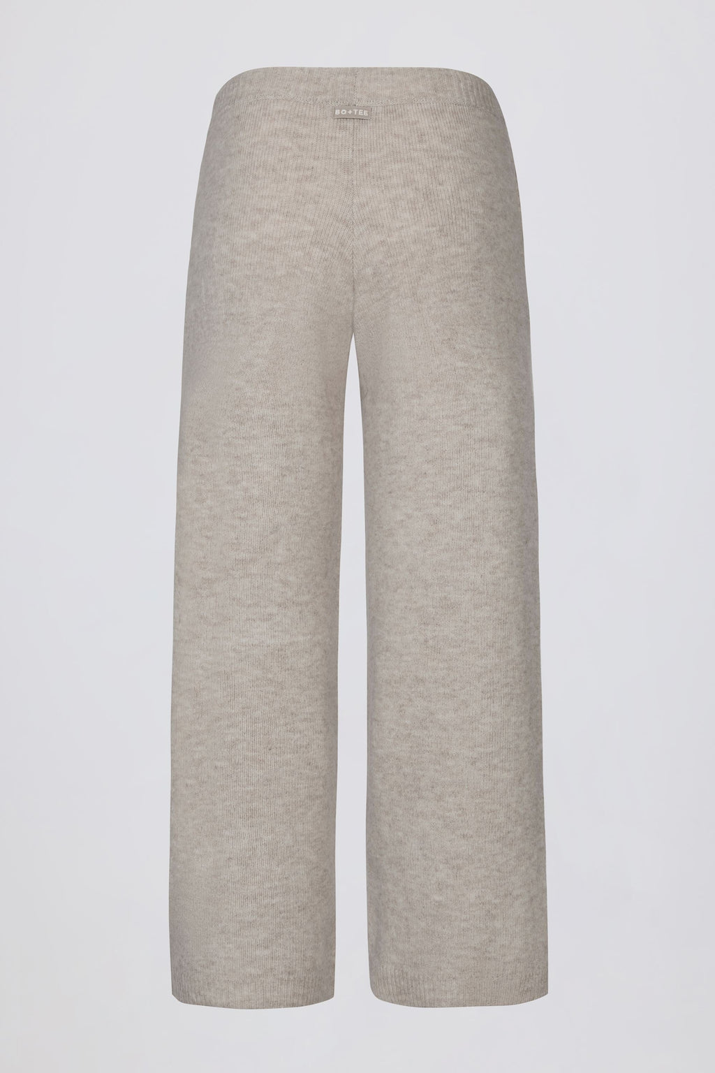 Chic Knit Mid-Rise Wide-Leg Joggers in Beige
