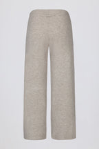 Chic Knit Mid-Rise Wide-Leg Joggers in Beige