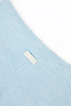 Chic Knit Mid-Rise Wide-Leg Joggers in Powder Blue