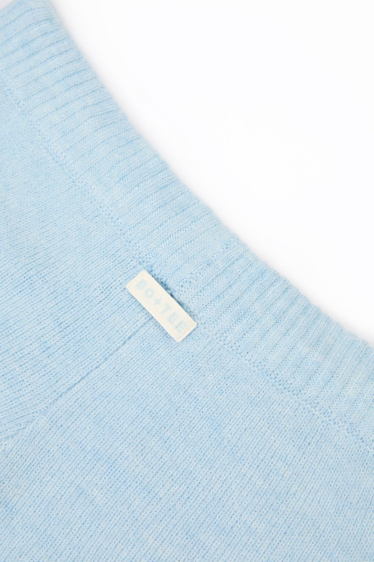 Chic Knit Mid-Rise Wide-Leg Joggers in Powder Blue