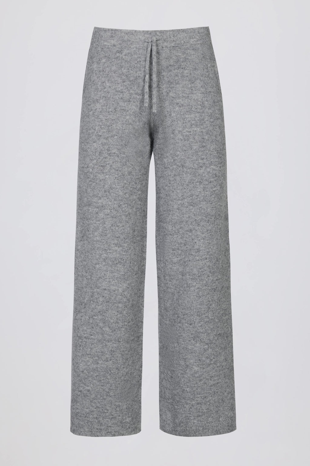 Chic Knit Mid-Rise Wide-Leg Joggers in Grey