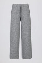 Chic Knit Mid-Rise Wide-Leg Joggers in Grey