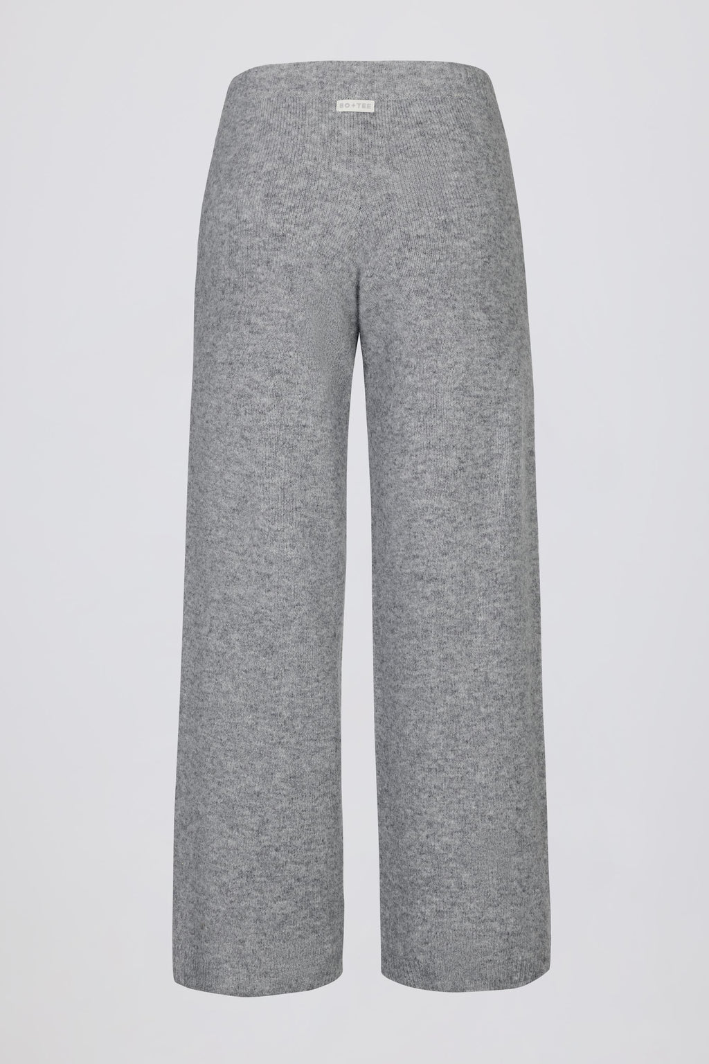 Chic Knit Mid-Rise Wide-Leg Joggers in Grey