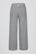 Chic Knit Mid-Rise Wide-Leg Joggers in Grey
