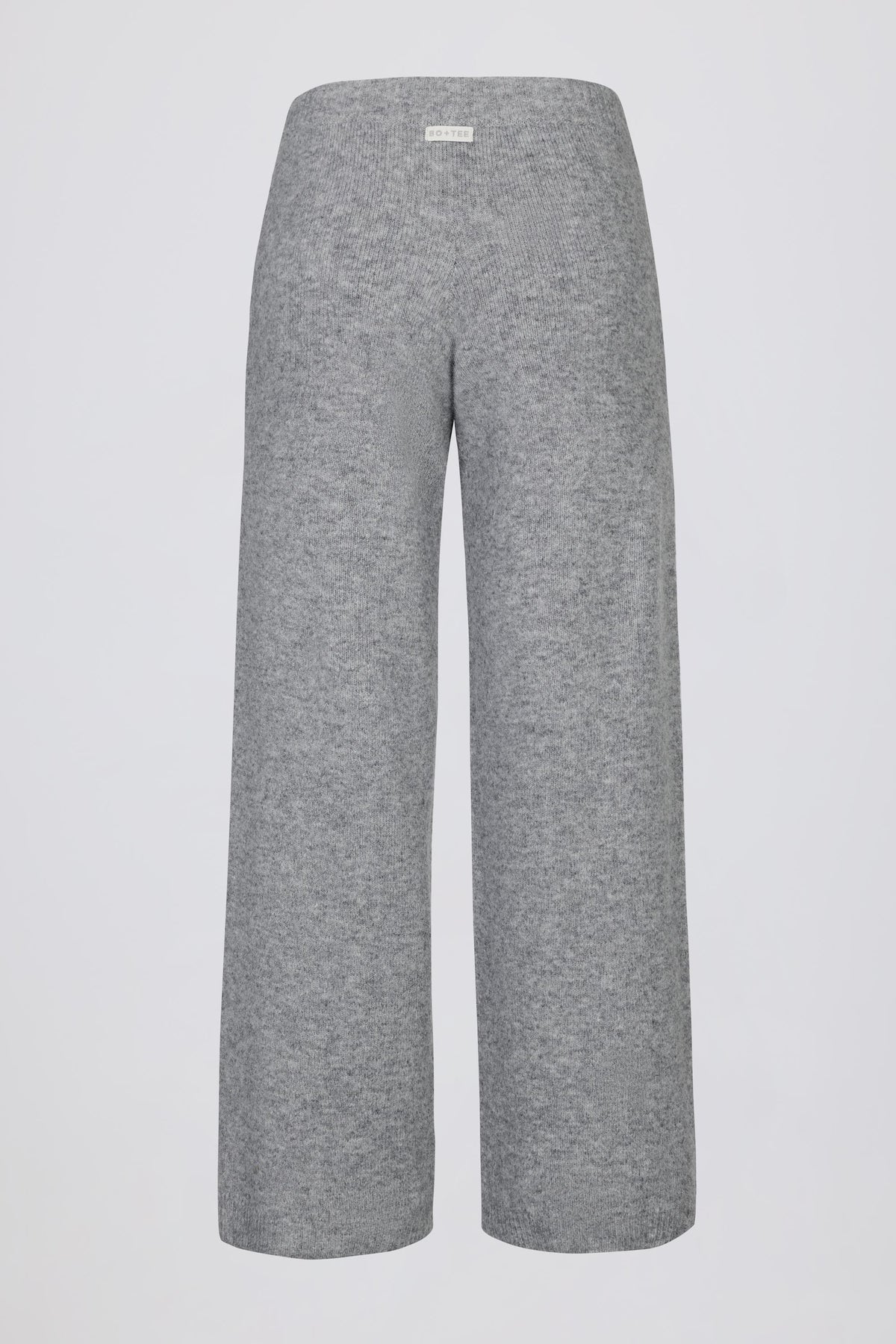 Chic Knit Mid-Rise Wide-Leg Joggers in Grey