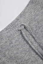 Chic Knit Mid-Rise Wide-Leg Joggers in Grey