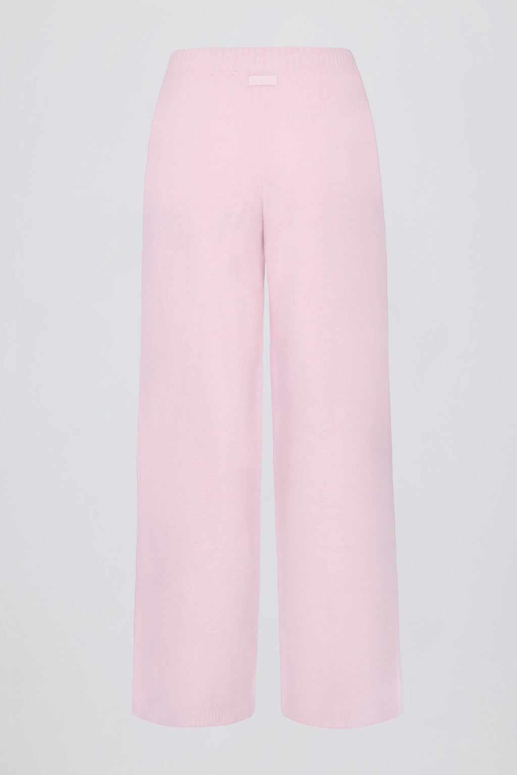 Chic Knit Mid-Rise Wide-Leg Joggers in Soft Pink