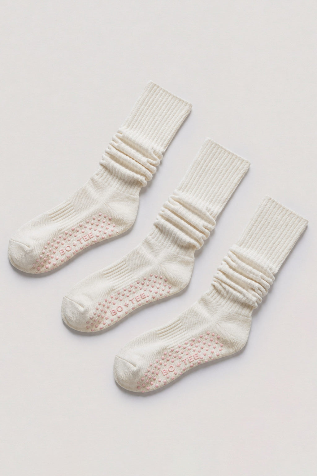 Chic Pilates 3-Pack Socks Bundle in Coconut