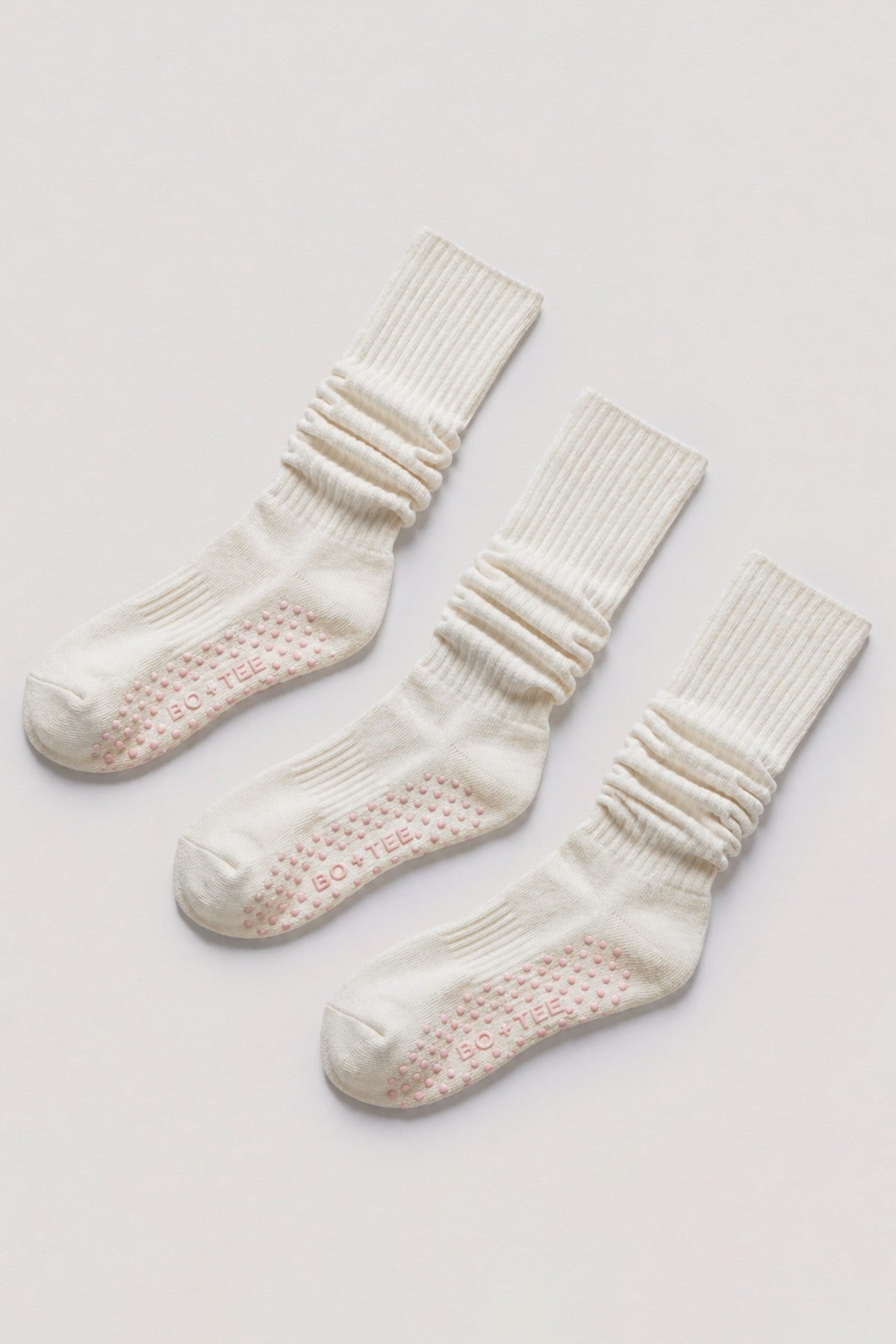 Chic Pilates 3-Pack Socks Bundle in Coconut