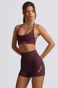 Chic Super Sculpt Seamless Mini Shorts in Burgundy