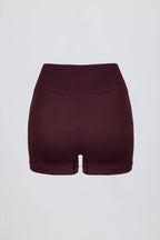 Chic Super Sculpt Seamless Mini Shorts in Burgundy