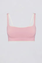 Chic Soft Active Contrast Sports Bra in Powder Pink