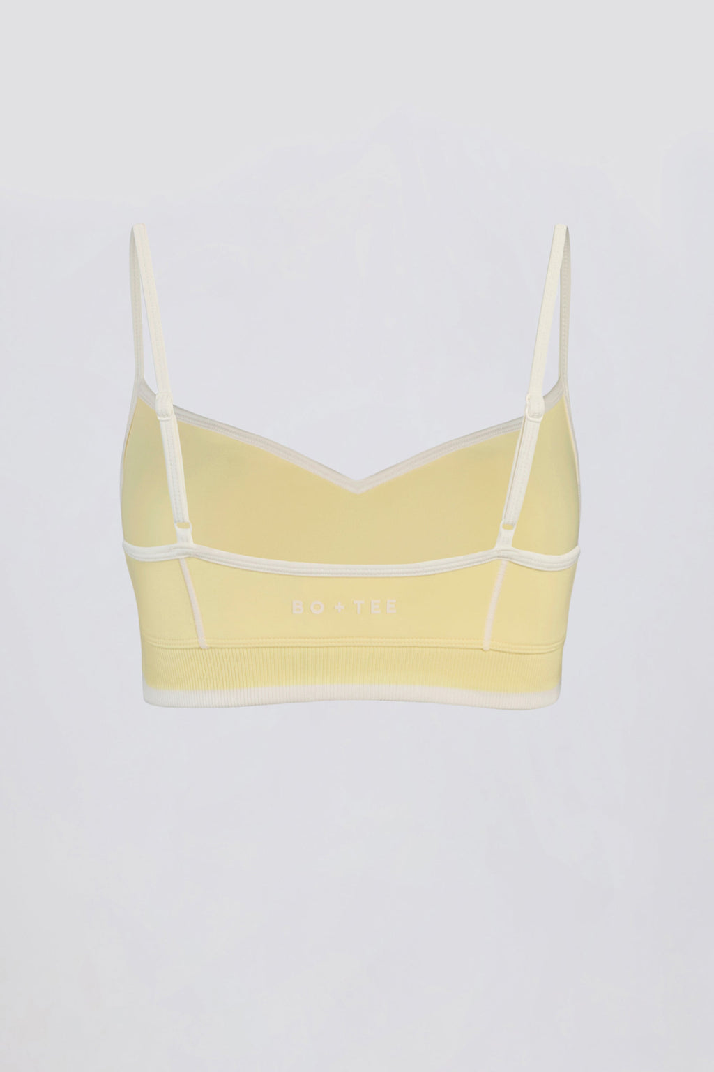 Chic Soft Active Sweetheart-Neck Contrast Sports Bra in Lemon