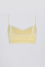 Chic Soft Active Sweetheart-Neck Contrast Sports Bra in Lemon