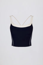 Chic Soft Active Layered Tank Top in Midnight