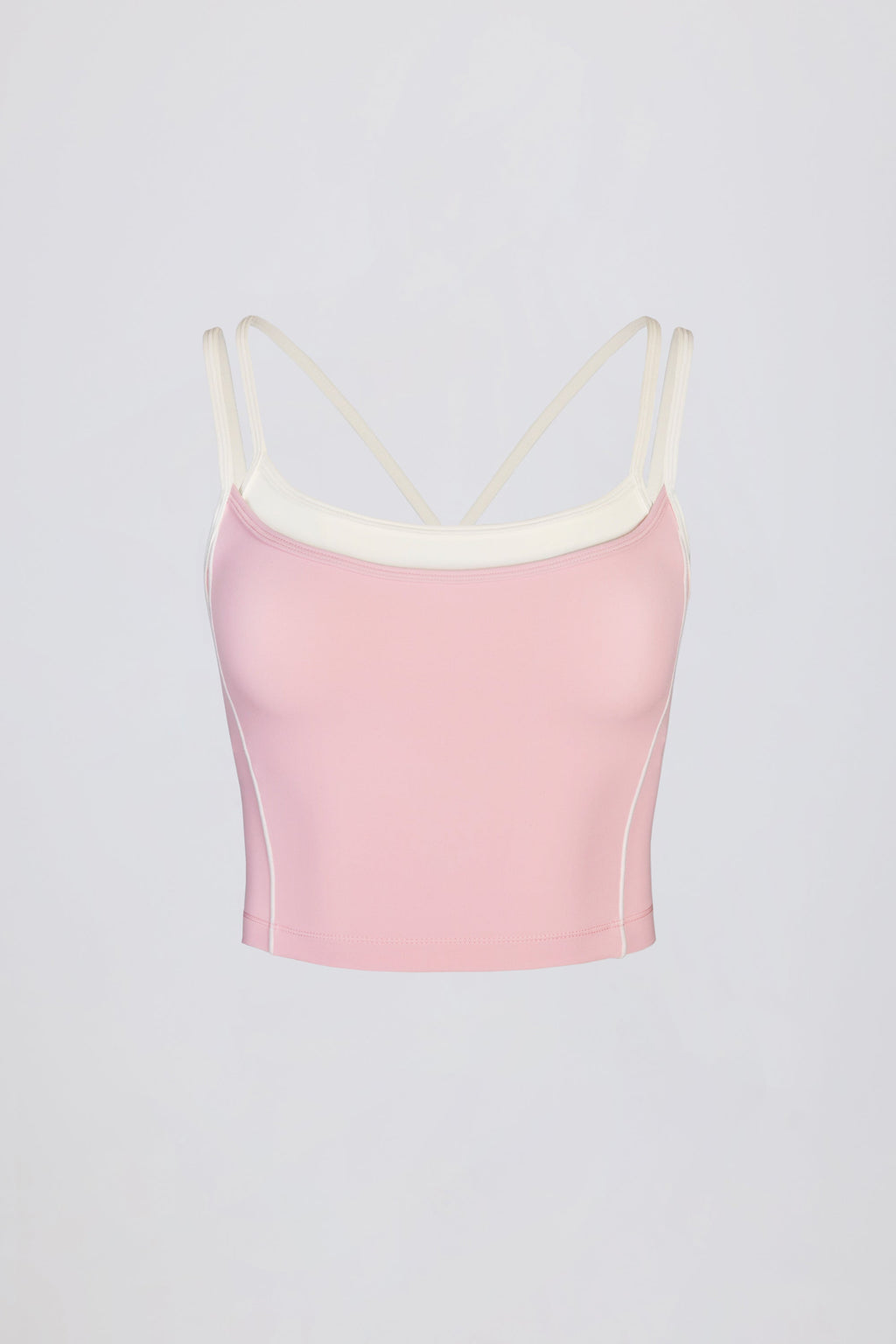 Chic Soft Active Layered Tank Top in Powder Pink