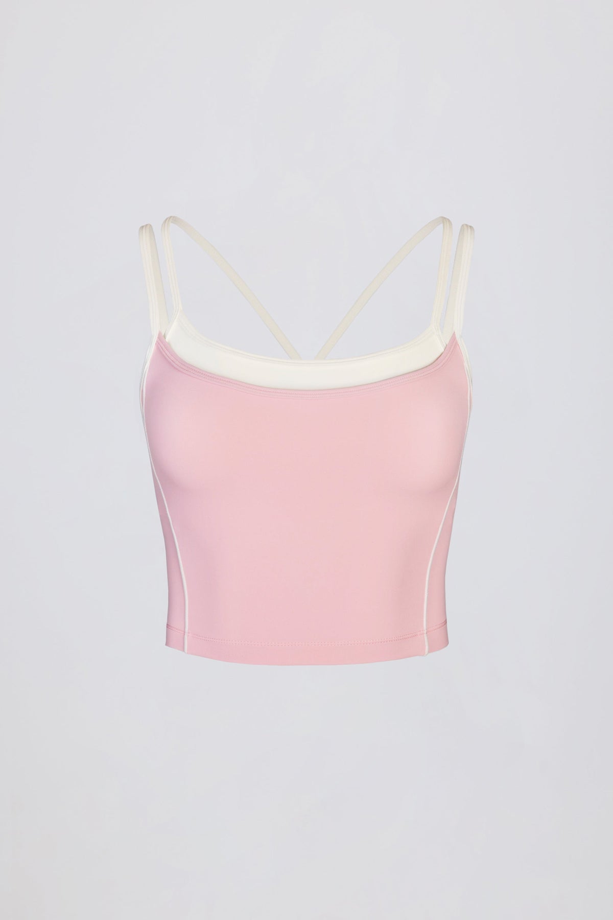 Chic Soft Active Layered Tank Top in Powder Pink