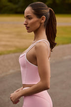 Chic Soft Active Layered Tank Top in Powder Pink