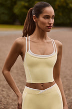 Chic Soft Active Layered Tank Top in Soft Yellow
