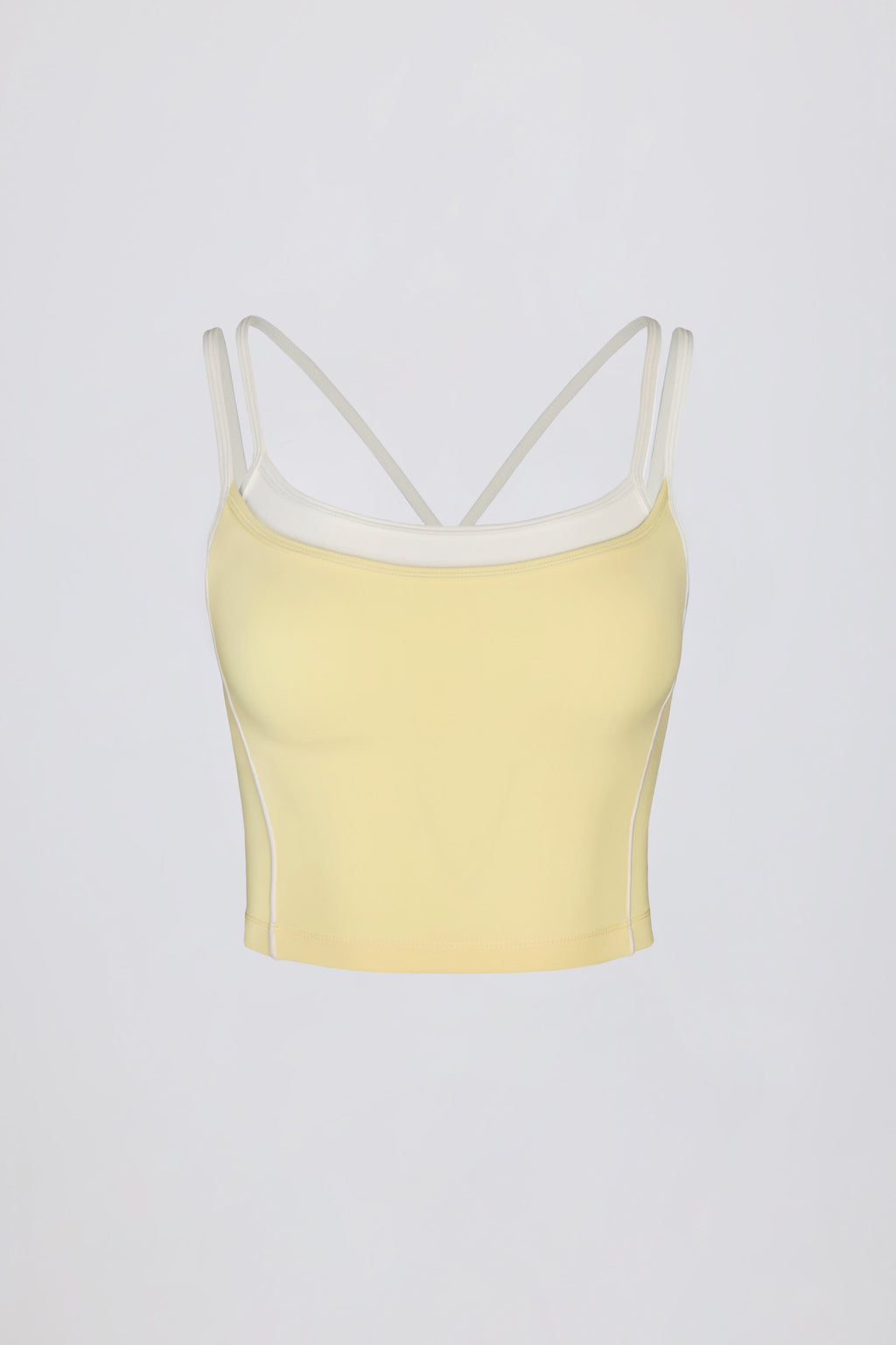 Chic Soft Active Layered Tank Top in Soft Yellow